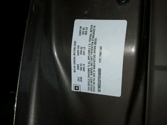 1G1NE52J2Y6348068 - 2000 CHEVROLET MALIBU LS ყავისფერი ფოტო 10