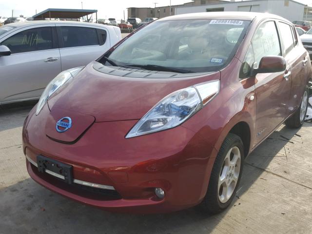 JN1AZ0CP4BT001899 - 2011 NISSAN LEAF SV BURGUNDY photo 2