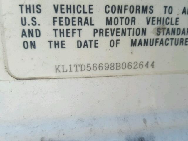 KL1TD56698B062644 - 2008 CHEVROLET AVEO BASE Ağ foto 10