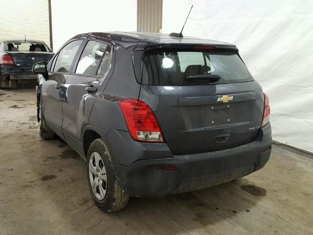 3GNCJKSB3GL246727 - 2016 CHEVROLET TRAX LS GRAY photo 3