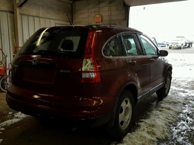 5J6RE4H3XAL016781 - 2010 HONDA CR-V LX RED photo 4