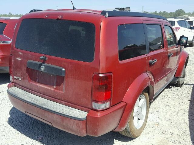 1D8GT28K97W734149 - 2007 DODGE NITRO SXT RED photo 4