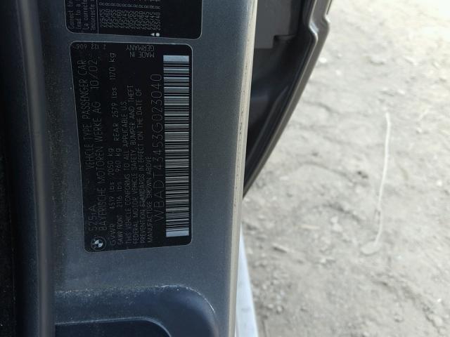 WBADT43453G023040 - 2003 BMW 525 I AUTO GRAY photo 10