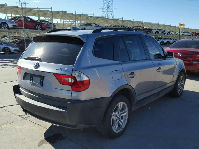 WBXPA93444WA66462 - 2004 BMW X3 3.0I GRAY photo 4