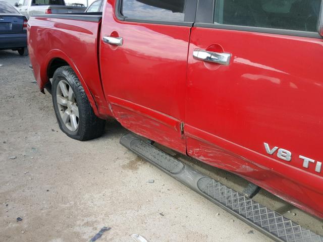 1N6BA0EC4CN300444 - 2012 NISSAN TITAN S RED photo 9