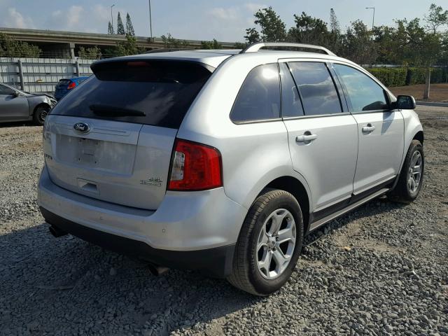 2FMDK3J97DBC10802 - 2013 FORD EDGE SEL SILVER photo 4