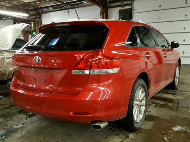 4T3BE11A09U008003 - 2009 TOYOTA VENZA BASE RED photo 4