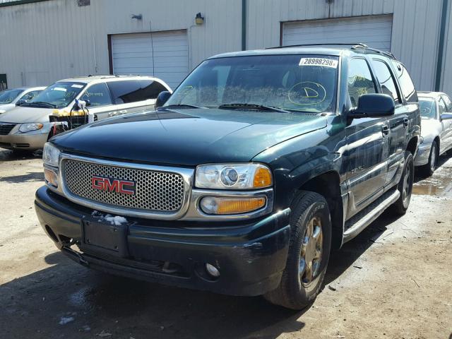 1GKEK63U31J240239 - 2001 GMC DENALI GREEN photo 2