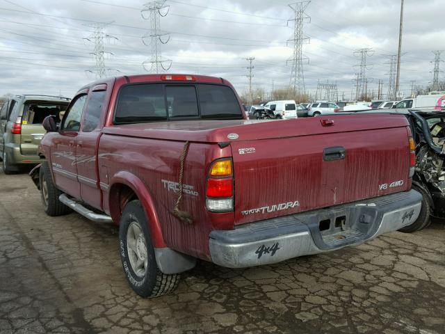 5TBBT4810YS024529 - 2000 TOYOTA TUNDRA ACC RED photo 3