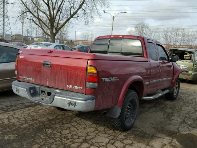 5TBBT4810YS024529 - 2000 TOYOTA TUNDRA ACC RED photo 4