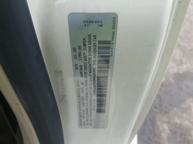 3VWRG31Y59M404380 - 2009 VOLKSWAGEN NEW BEETLE 白色 照片 10