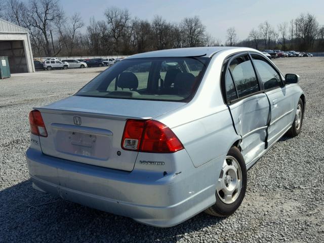 JHMES96664S015255 - 2004 HONDA CIVIC HYBR BLUE photo 4