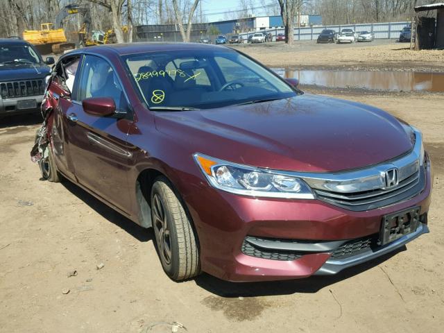 1HGCR2F37GA094450 - 2016 HONDA ACCORD LX MAROON photo 1