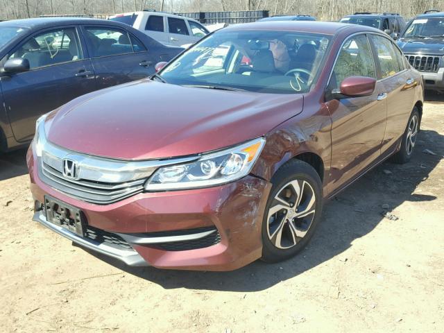 1HGCR2F37GA094450 - 2016 HONDA ACCORD LX MAROON photo 2