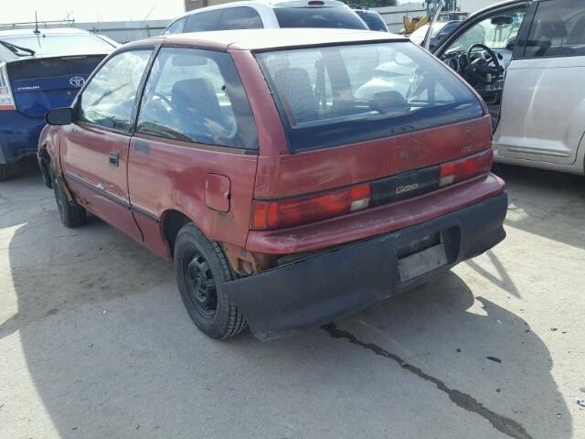 2C1MR2468P6729993 - 1993 GEO METRO RED photo 3