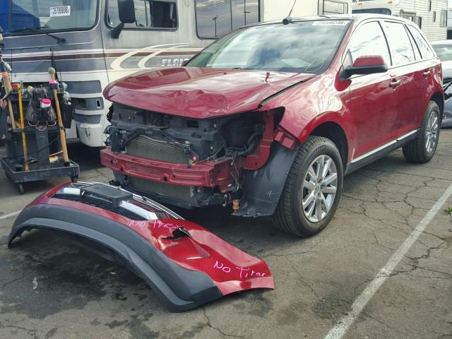 2FMDK3JC5DBA95614 - 2013 FORD EDGE SEL RED photo 2