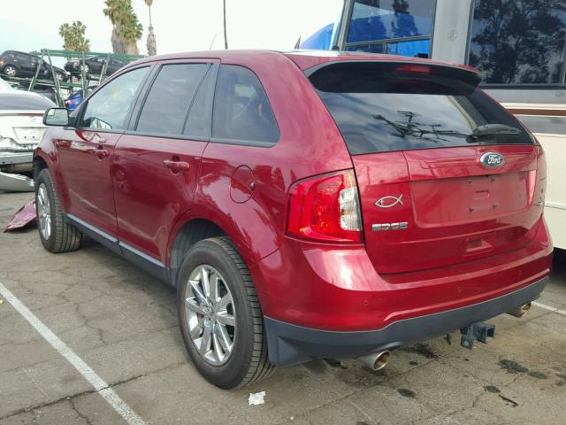 2FMDK3JC5DBA95614 - 2013 FORD EDGE SEL RED photo 3