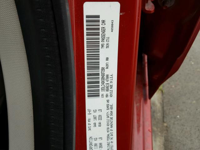 1B3LC46K68N687280 - 2008 DODGE AVENGER SE RED photo 10