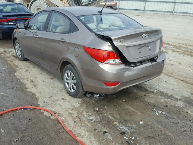 KMHCT4AE9EU589194 - 2014 HYUNDAI ACCENT GLS GOLD photo 3