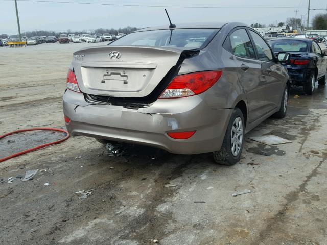 KMHCT4AE9EU589194 - 2014 HYUNDAI ACCENT GLS GOLD photo 4