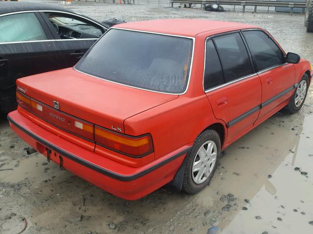 1HGED3655LL013071 - 1990 HONDA CIVIC LX RED photo 4