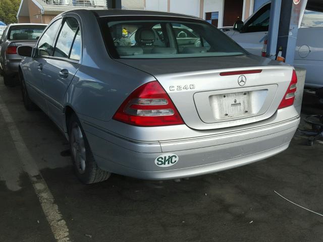 WDBRF61J14F554570 - 2004 MERCEDES-BENZ C 240 SILVER photo 3