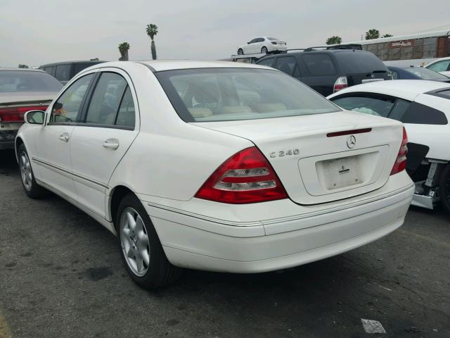 WDBRF61J63A509748 - 2003 MERCEDES-BENZ C 240 WHITE photo 3