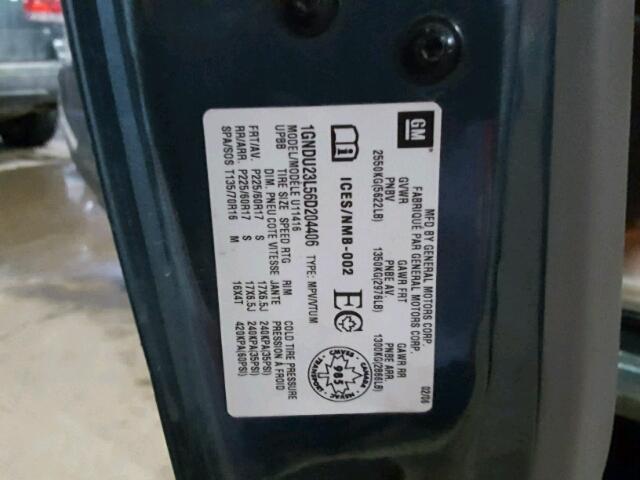 1GNDU23L56D204406 - 2006 CHEVROLET UPLANDER L 绿色 照片 10