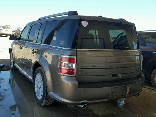 2FMGK5C82DBD38989 - 2013 FORD FLEX SEL BROWN photo 3