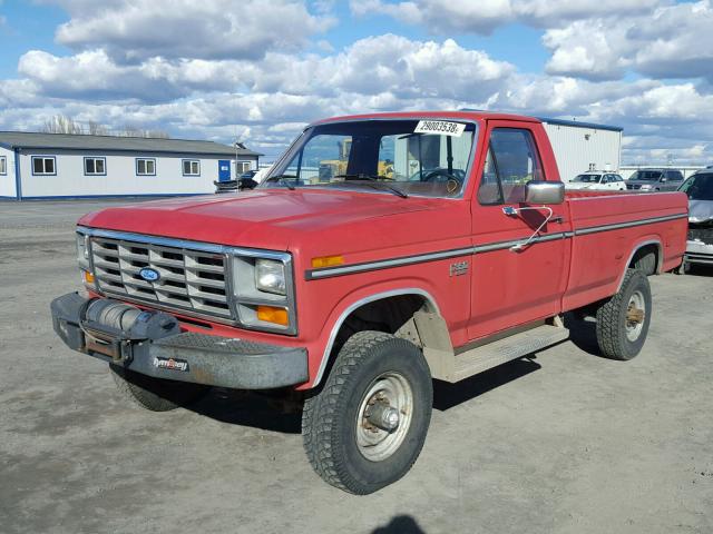 1FTHF36L8GPA81156 - 1986 FORD F350 RED photo 2