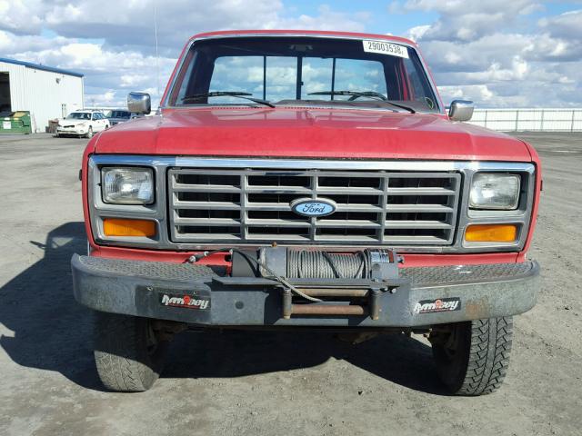 1FTHF36L8GPA81156 - 1986 FORD F350 RED photo 9