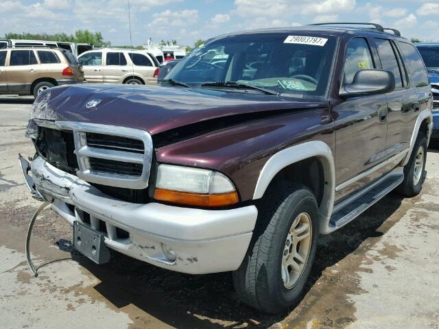 1D8HS58N93F609861 - 2003 DODGE DURANGO SL MAROON photo 2