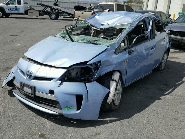 JTDKN3DP8C3016579 - 2012 TOYOTA PRIUS PLUG BLUE photo 2
