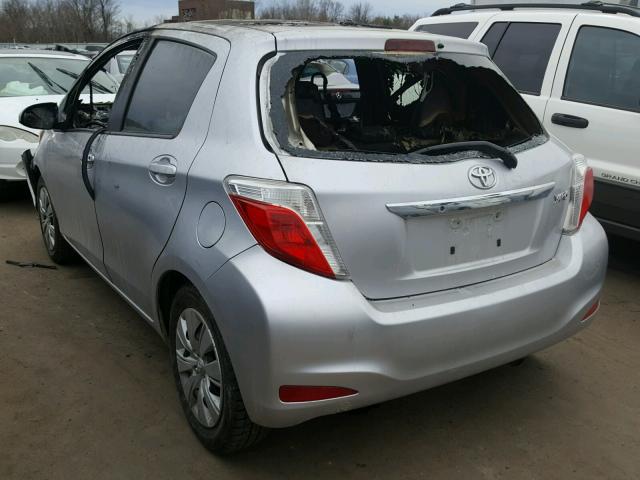 JTDKTUD3XDD564376 - 2013 TOYOTA YARIS SILVER photo 3