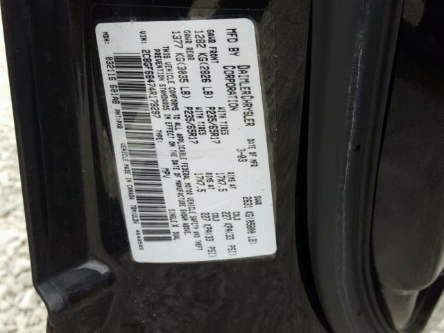 2C8GF68474R179297 - 2004 CHRYSLER PACIFICA BLACK photo 10