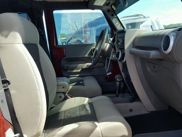 1J4AA5D19AL103705 - 2010 JEEP WRANGLER S MAROON photo 5