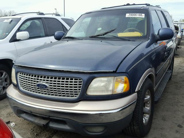 1FMRU17L7XLC26395 - 1999 FORD EXPEDITION BLUE photo 2