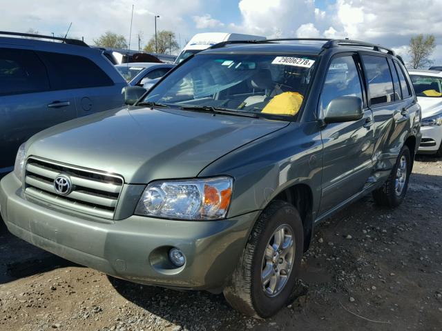 JTEDP21A940027473 - 2004 TOYOTA HIGHLANDER GREEN photo 2