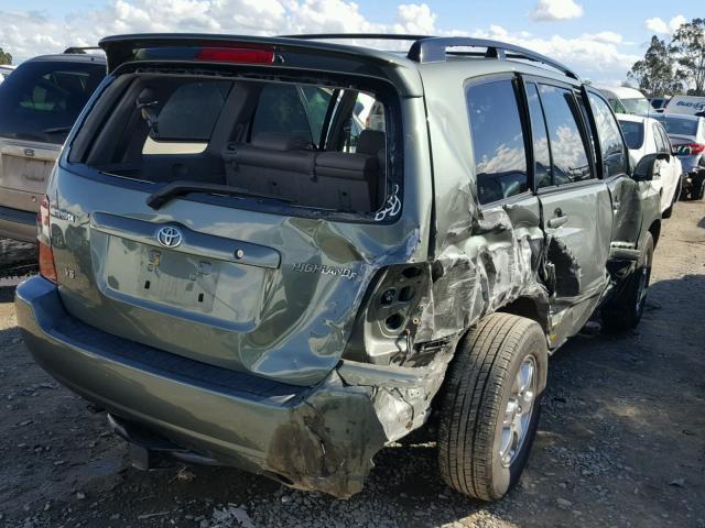 JTEDP21A940027473 - 2004 TOYOTA HIGHLANDER GREEN photo 4