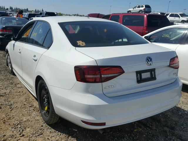 3VW267AJ6GM358909 - 2016 VOLKSWAGEN JETTA S WHITE photo 3