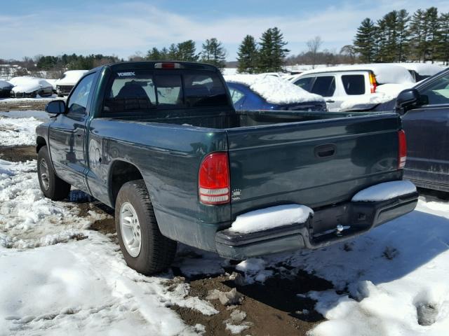 1B7FL26X4YS540680 - 2000 DODGE DAKOTA GREEN photo 3