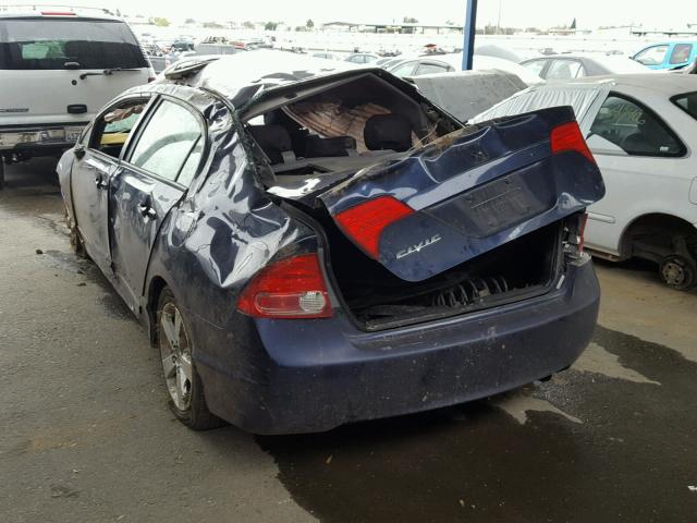 1HGFA16817L074239 - 2007 HONDA CIVIC EX BLUE photo 3