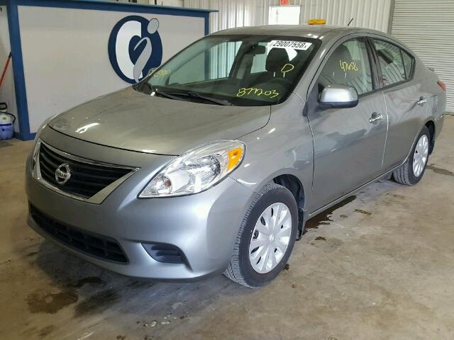 3N1CN7AP2EL877203 - 2014 NISSAN VERSA S SILVER photo 2