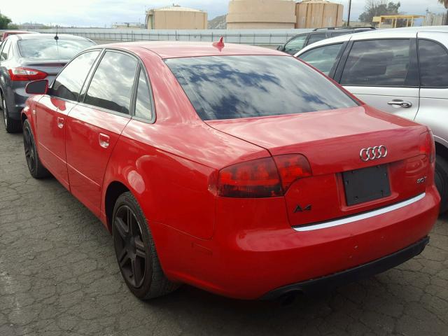 WAUAF78E87A200461 - 2007 AUDI A4 2 RED photo 3