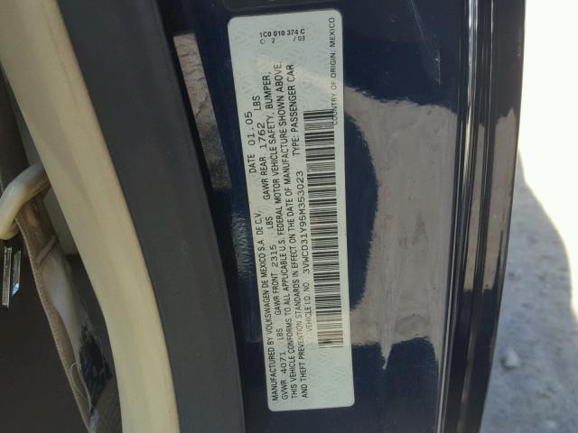 3VWCD31Y95M353023 - 2005 VOLKSWAGEN NEW BEETLE 蓝色 照片 10