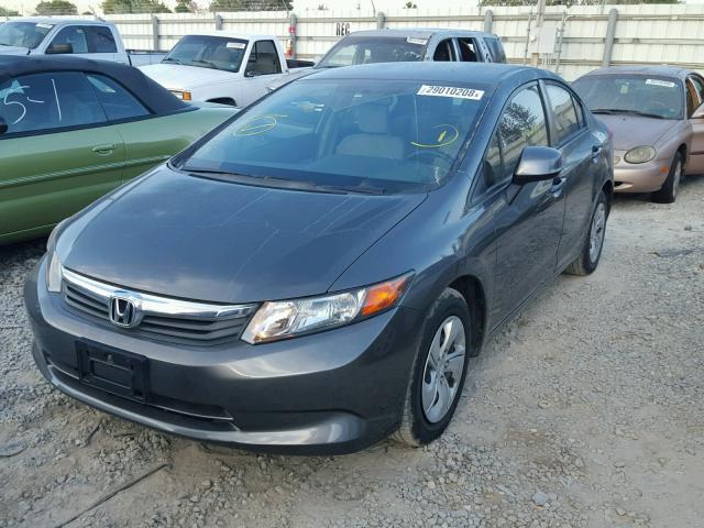 2HGFB2F50CH331598 - 2012 HONDA CIVIC LX GRAY photo 2