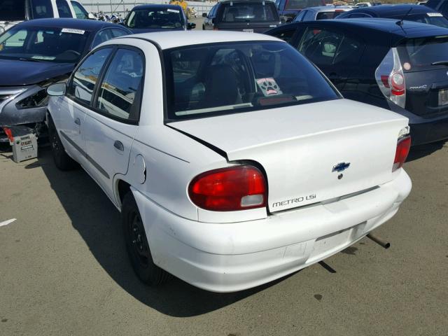 2C1MR5223W6733577 - 1998 CHEVROLET METRO LSI WHITE photo 3