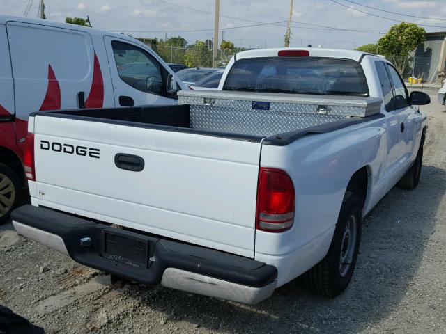 1B7GL22X8XS226927 - 1999 DODGE DAKOTA WHITE photo 4