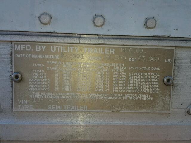 1UYVS25362C820908 - 2002 UTILITY TRAILER WHITE photo 10