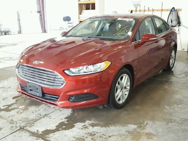 3FA6P0H78ER365742 - 2014 FORD FUSION RED photo 2